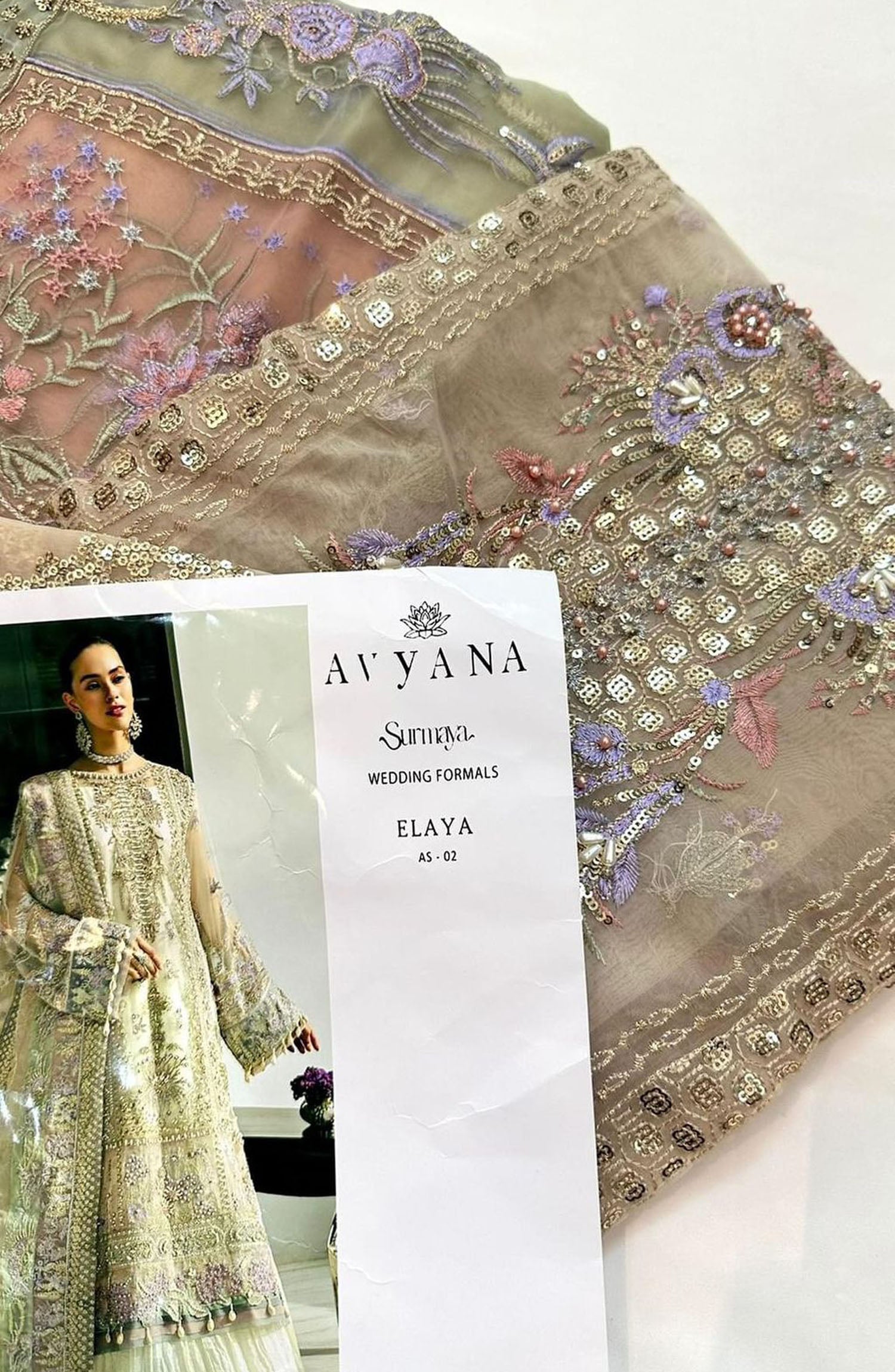 ANAYA HEAVY BRIDAL DRESS OF 2024 ORGANZA Suit With Heavy embroidery and hand work SILK Trouser 
WORK SEQUENCE & Hand Work with beautiful tassels
