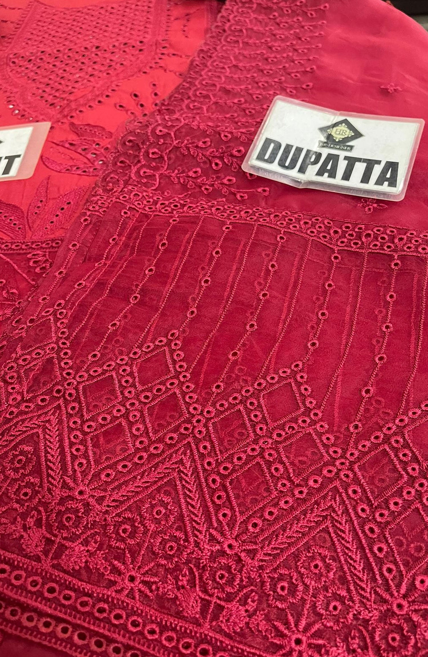 Motifz Luxury Maroon Chikankari Embroidery Collection
Color : Maroon Red
Fabric : Pure Cotton
Dupatta : Pure Organza 
Front : Heavy Embroidered with chicken Kari 
Sleeves : Embroidered with Chicken Kari
Front Patti1 : Embroidered with Chicken Kari
Front Patti 2 : Embroidered with Chicken Kari
Front Patti 3 : Embroidered 
Back Patti: Embroidered 
Sleeves Patti: Embroidered with Chicken Kari
Dupatta : Heavy Embroidered with full chicken Kari
